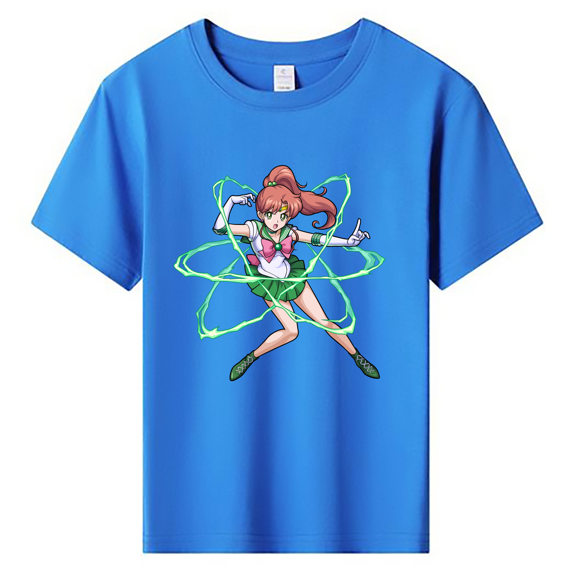 （画像用） 美少女戦士セーラームーン 木野 まこと きの まこと Sailor Moon Kino Makoto （セーラージュピター；Sailor Jupiter） 綿100％キッズTシャツ（フロントプリント）